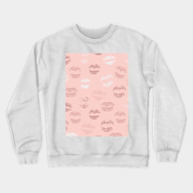 Peach Lip Print Crewneck Sweatshirt by NewburyBoutique